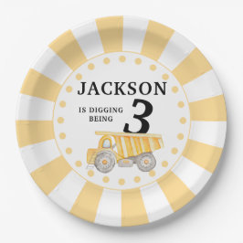 Geel onder constructie verjaardagspapier borden papieren bordje