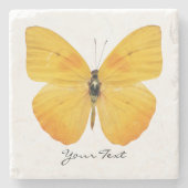 Geel Onderzetter met butterfly Aangepast steen (Voorkant)