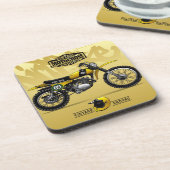 Geel Onderzetter | Set Onderzetter van Motocross (Linkerzijde)
