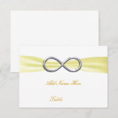 Geel Oneindig Huwelijk Tafel Plaatskaart (Voorkant / Achterkant)