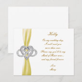 Geel oneindigheid hart gemaakt van eerwaarde Kaart (Voorkant / Achterkant)