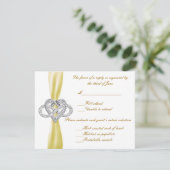 Geel Oneindigheids Hart Reactiekaart RSVP Kaartje (Staand voorkant)