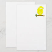Geel ontwerp van de nacht uil briefpapier (Voorkant / Achterkant)