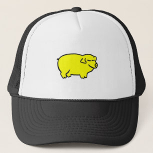 Geel ontwerp van de Varkensdag Trucker Pet