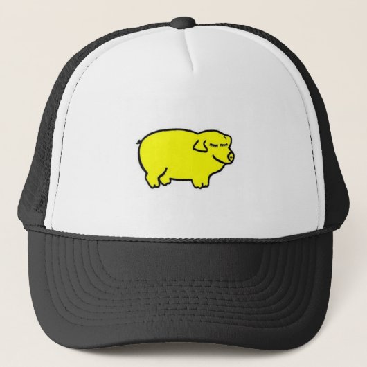 Geel ontwerp van de Varkensdag Trucker Pet (Voorkant)