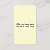 Geel ontwerp Visitekaartje (Achterkant)