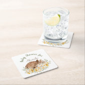 Geel Onze lieve Deer, Zonnebloemen Daisies Kartonnen Onderzetters (Insitu)