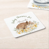 Geel Onze lieve Deer, Zonnebloemen Daisies Kartonnen Onderzetters (Schuin)