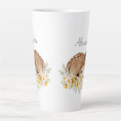 Geel Onze lieve Deer, Zonnebloemen Daisies Latte Mok (Voorkant)