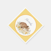 Geel Onze lieve Deer, Zonnebloemen Daisies Servet (Hoek)