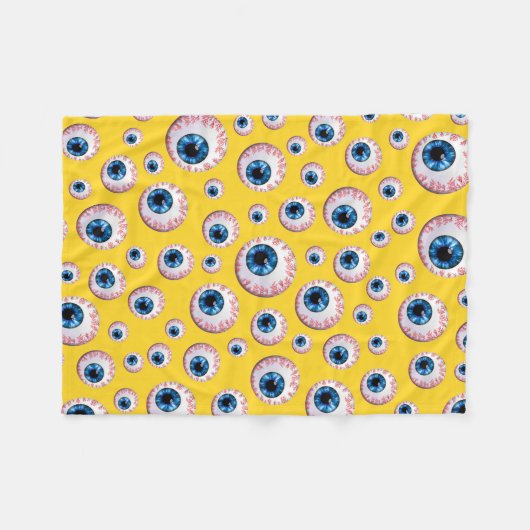 Geel oogbolpatroon fleece deken (Voorkant (Horizontaal))
