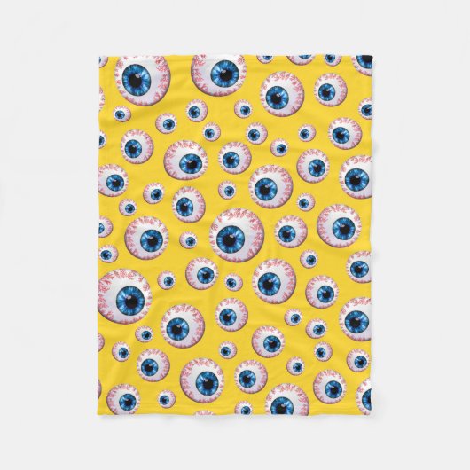 Geel oogbolpatroon fleece deken (Voorkant)