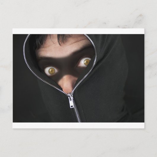 Geel-oogige bandit briefkaart (Voorkant)