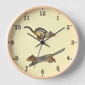 Geel Oostelijke Chipmunk Wandklok (Voorkant)