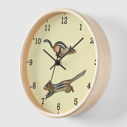 Geel Oostelijke Chipmunk Wandklok (Hoek)