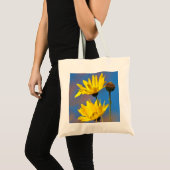 Geel op blauw tote bag (Voorkant (product))