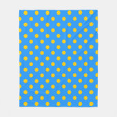 Geel Op Blauwe Stippen Patroonontwerp Fleece Deken (Voorkant)
