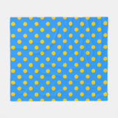 Geel Op Blauwe Stippen Patroonontwerp Fleece Deken (Voorkant (Horizontaal))