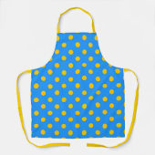 Geel Op Blauwe Stippen Patroonontwerp Schort (Voorkant)
