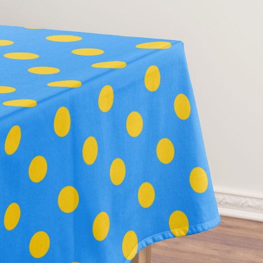 Geel Op Blauwe Stippen Patroonontwerp Tafelkleed