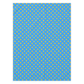 Geel Op Blauwe Stippen Patroonontwerp Tafelkleed (Voorkant)