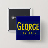 Geel op Blue George voor Congress Square Button (Voorkant /achterkant)