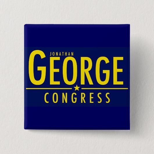 Geel op Blue George voor Congress Square Button (Voorkant)