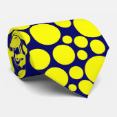 Geel op donkerblauw (000066) stropdas (Opgerold)