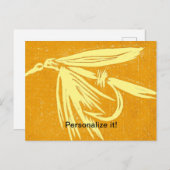 Geel op gele wet fly-vliegtechniek feestdagenkaart (Voorkant / Achterkant)