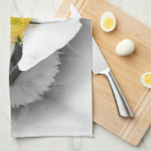 geel op grijze tinten theedoek (Quarter Fold)