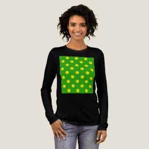 Geel Op Groen Stippen Patroon Ontwerp Tri-Blend Shirt