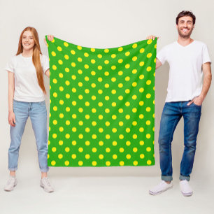 Geel op groene polka stippen patroonontwerp fleece deken