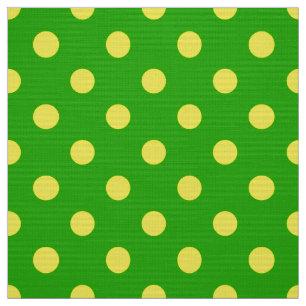 Geel op groene polka stippen patroonontwerp  stof