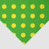 Geel op groene polka stippen patroonontwerp tissuepapier (Detail)
