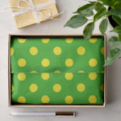 Geel op groene polka stippen patroonontwerp tissuepapier (Geschenk)