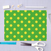 Geel op groene polka stippen patroonontwerp tissuepapier (Craft)
