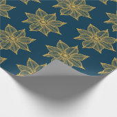 Geel op Pruissiaanse blauwe ketchy Flowers Cadeaupapier (Hoek)