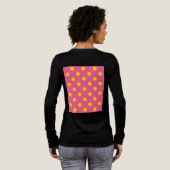Geel op roze stippen Patroonontwerp Tri-Blend Shirt (Achterkant)