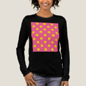 Geel op roze stippen Patroonontwerp Tri-Blend Shirt (Voorkant)
