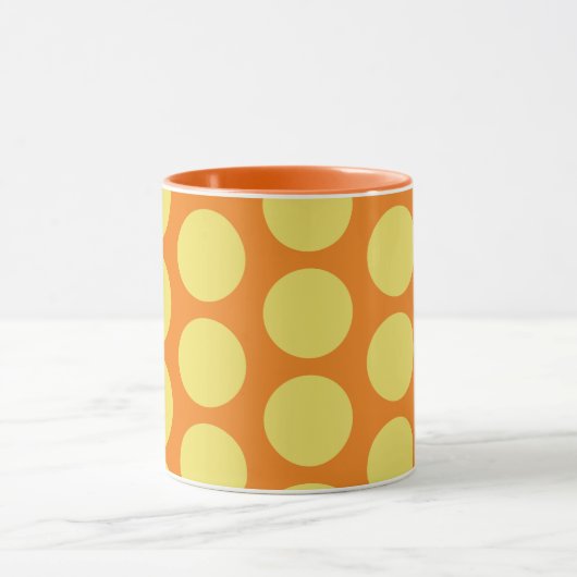 Geel op Sinaasappel Polka Dot Art Mok Cup (Midden)