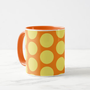 Geel op Sinaasappel Polka Dot Art Mok Cup