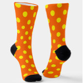 Geel op Sinaasappel Polka Dots Patroonontwerp Sokken