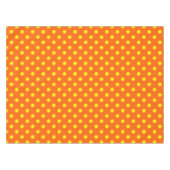 Geel op Sinaasappel Polka Dots Patroonontwerp Tafelkleed (Voorkant (Horizontaal))