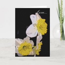 Geel op Wit Water Kleur Daffodil Feestdagen Kaart