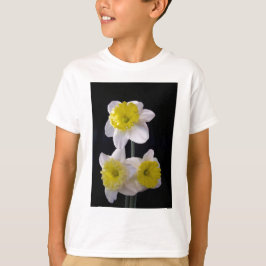 Geel op witte narcis t-shirt