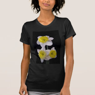 Geel op witte narcis t-shirt