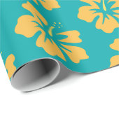 Geel op Zee Green HIbiscus Cadeaupapier (Rol Hoek)