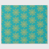 Geel op Zee Green Sketchy Flowers Cadeaupapier (Vlak)