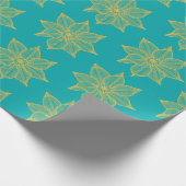 Geel op Zee Green Sketchy Flowers Cadeaupapier (Hoek)