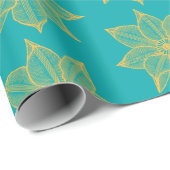 Geel op Zee Green Sketchy Flowers Cadeaupapier (Rol Hoek)